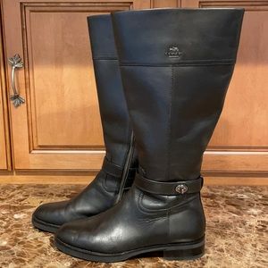 Coach Black Leather Boots. Ladies size 10 w/ Extended Calf. Beautiful condition